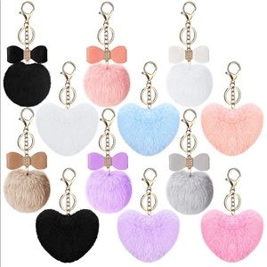 STOCKING STUFFER🎅🏻 Pom Pom Accessory Key Chain/rhinestone accents